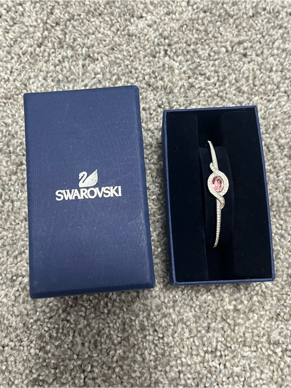 Pink and silver crystal Swarovski bracelet